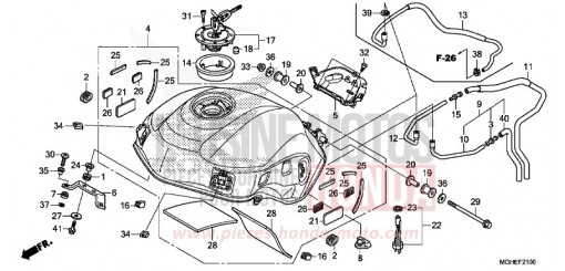 RESERVOIR A CARBURANT VFR1200XE de 2014
